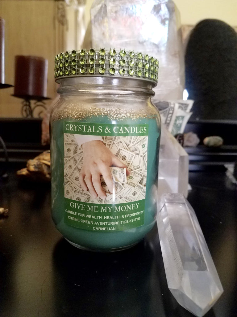 Give Me My Money- Crystal Candle for Prosperity & Fast Cash