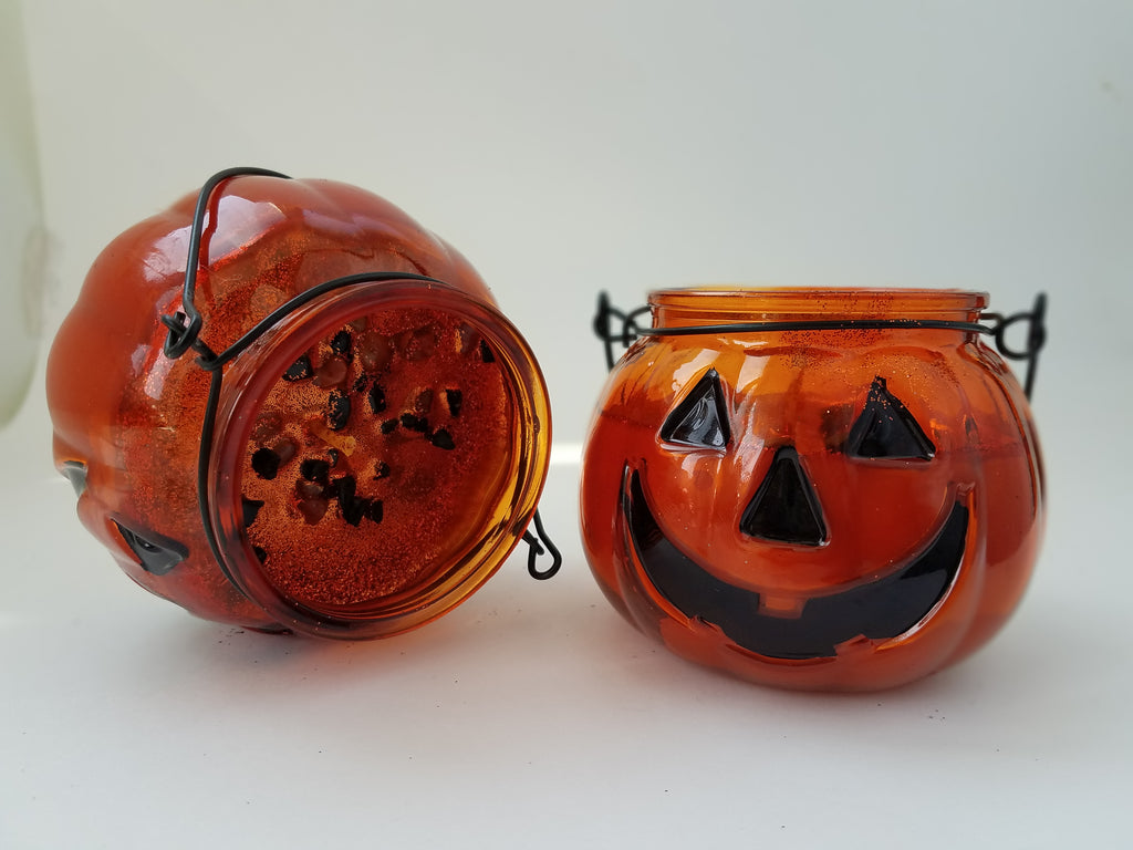Crystal Candle Halloween  Jack O Lantern Candle